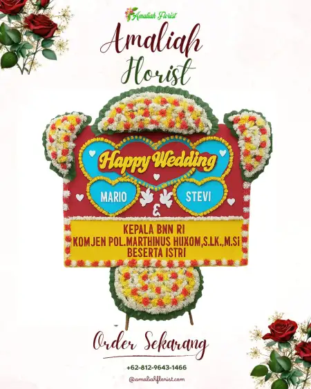 Papan Bunga Pernikahan Tondo